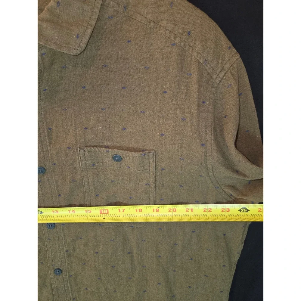Kuhl Mens XL Olive Green‎ AOP Short Sleeve Button Down Shirt Everyday Casual